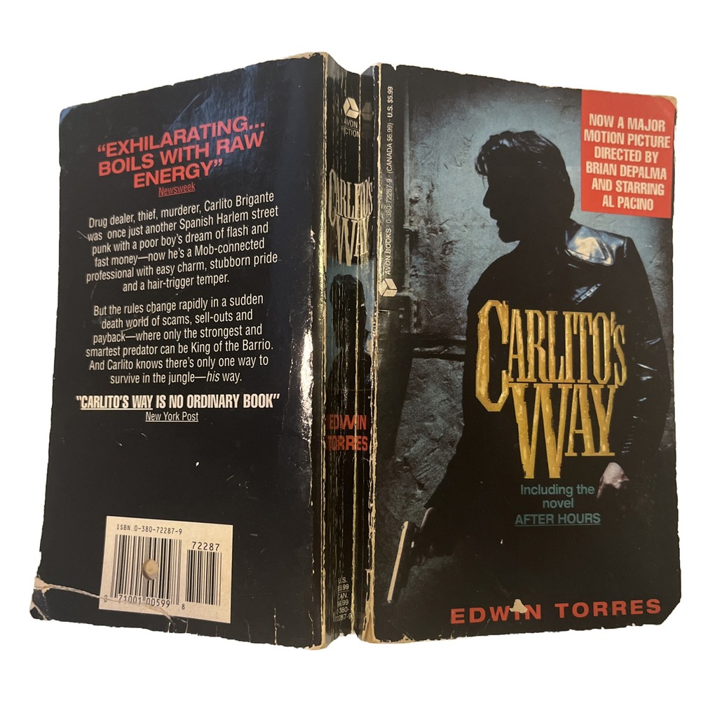Carlitos Way and After Hours Paperback Book Edwin Torres Avon Tie In Al‎ Pacino